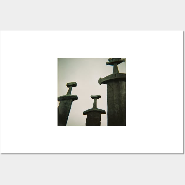 Sverd i Fjell - Monumental Sculpture in Norway - Lomography Medium Format Diana F+ Wall Art by ztrnorge